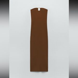 Zara Strapless Brown Dress